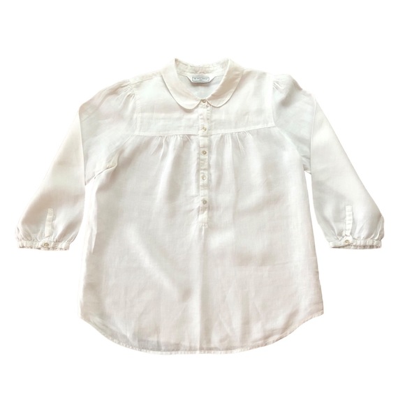 The White Company Bright White 100% Linen Blouse Shirt Size US 8 / UK 12 - Picture 1 of 6